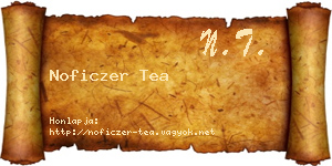 Noficzer Tea névjegykártya